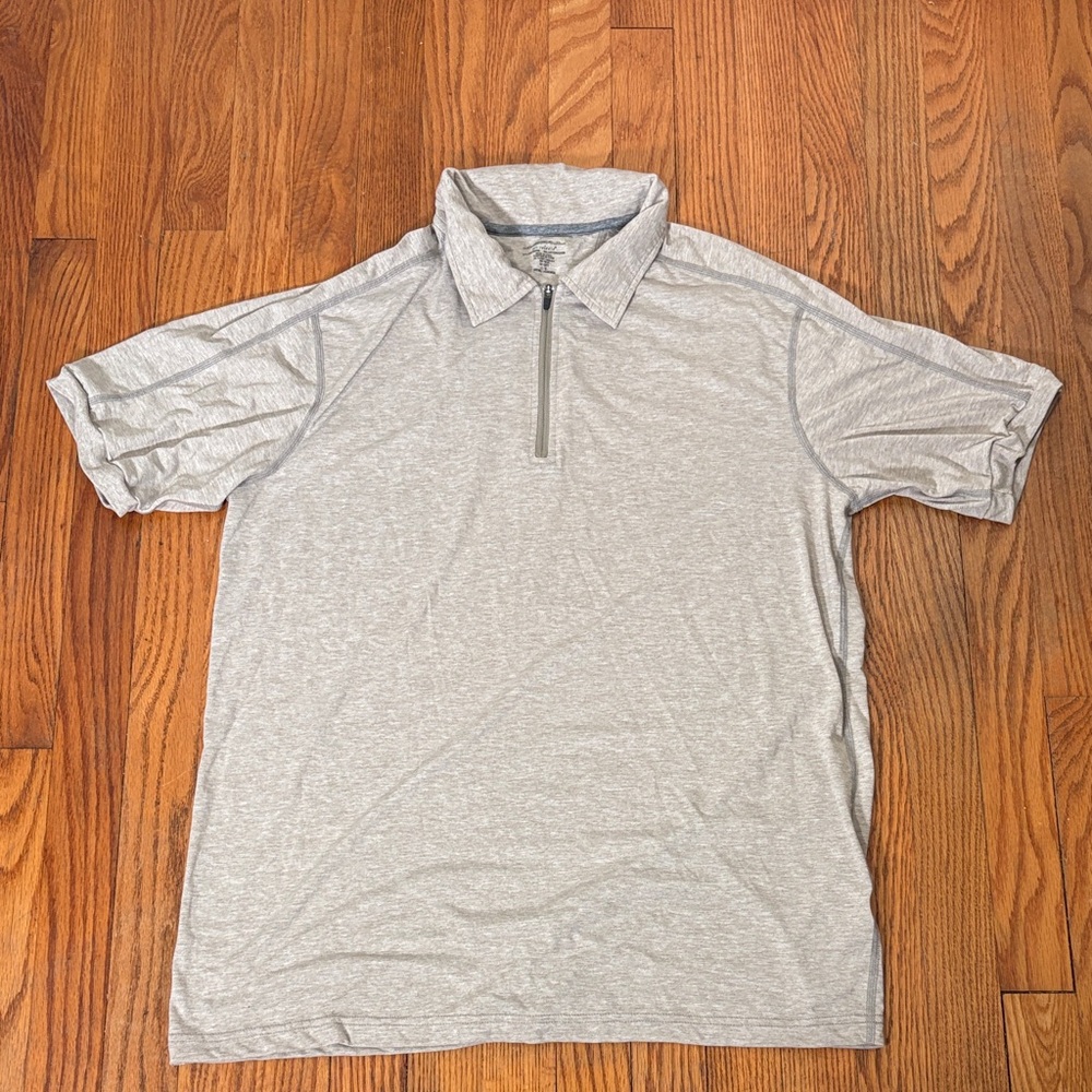 ExOfficio Dri-release Short sleeve quarter zip polo shirt Beige Men's L Travel